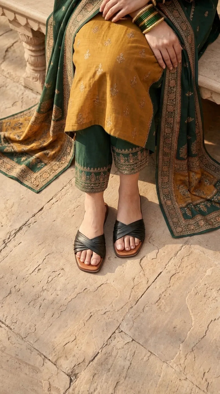 Black Casual Slipper For Women CL2356