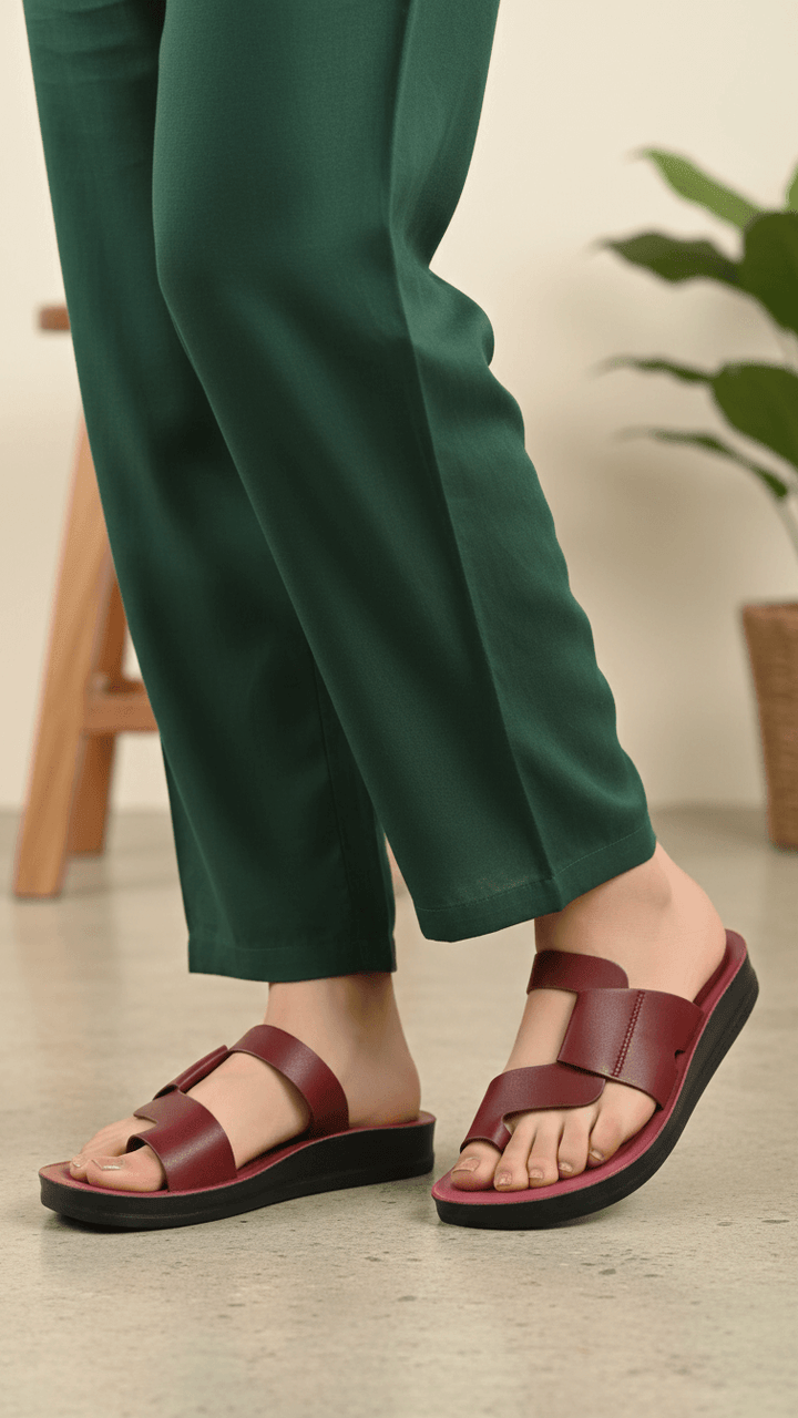 Maroon Casual Women Softy CL5489