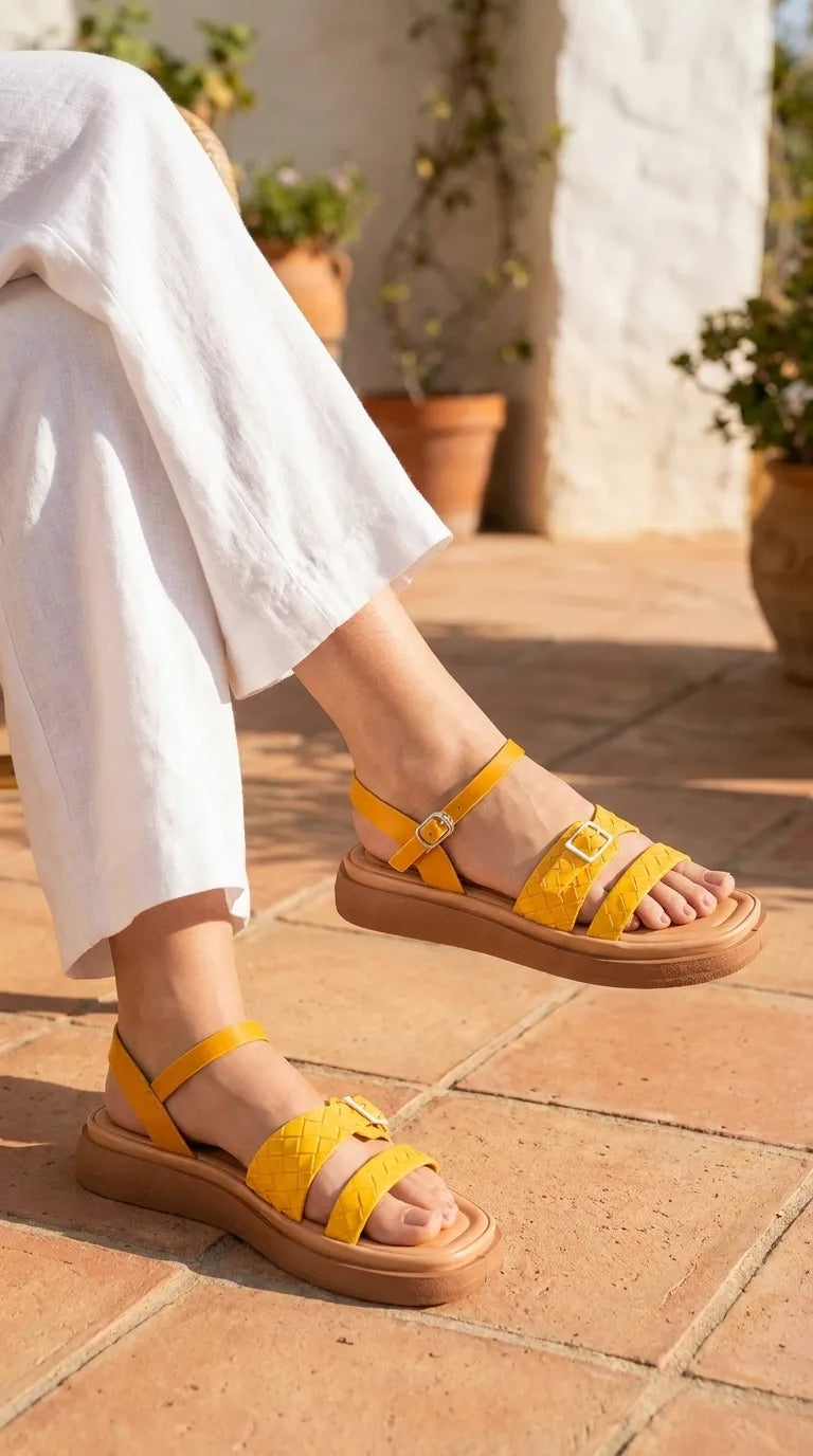 Yellow Casual Softy For Women CL5583