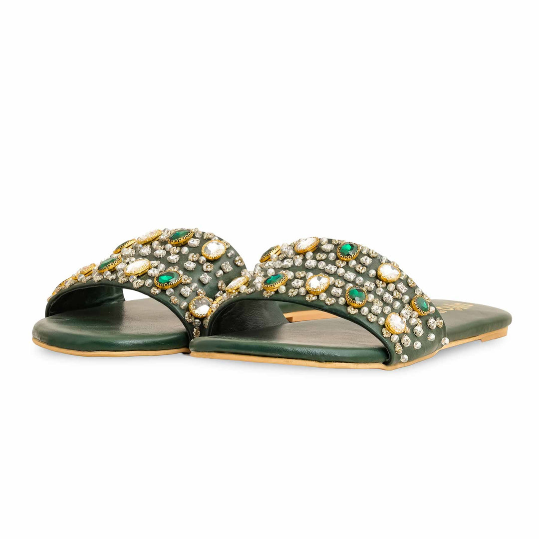 Green Fancy Women Slipper EC0217