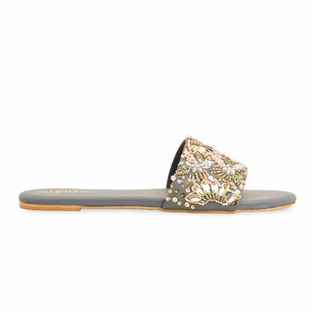 Grey Fancy Women Slipper EC0219