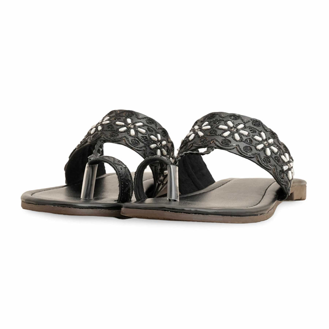 Black Formal Chappal For Women EC0231
