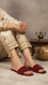 Maroon Fancy Slipper For Women EC0243