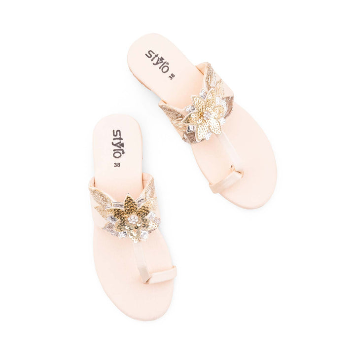 Fawn Ethnic Chappal For Ladies EC0248