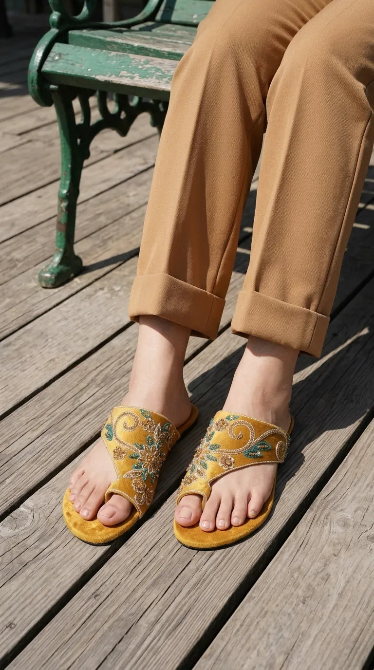 Mustard Casual Chappal For Ladies EC0253