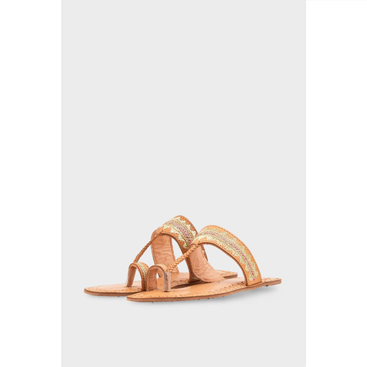 Beige Kolapoori Chappal EC0255