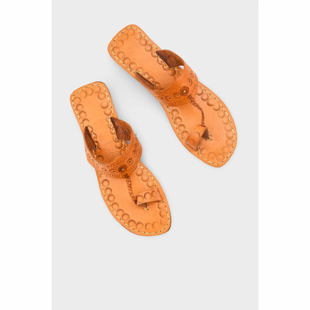 Brown Leather Kolapori For Women EC0262