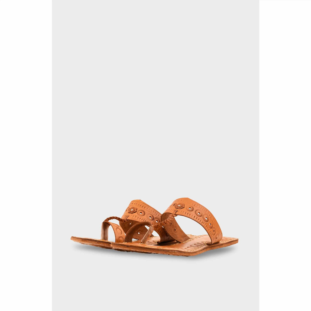 Brown Leather Kolapori For Women EC0262