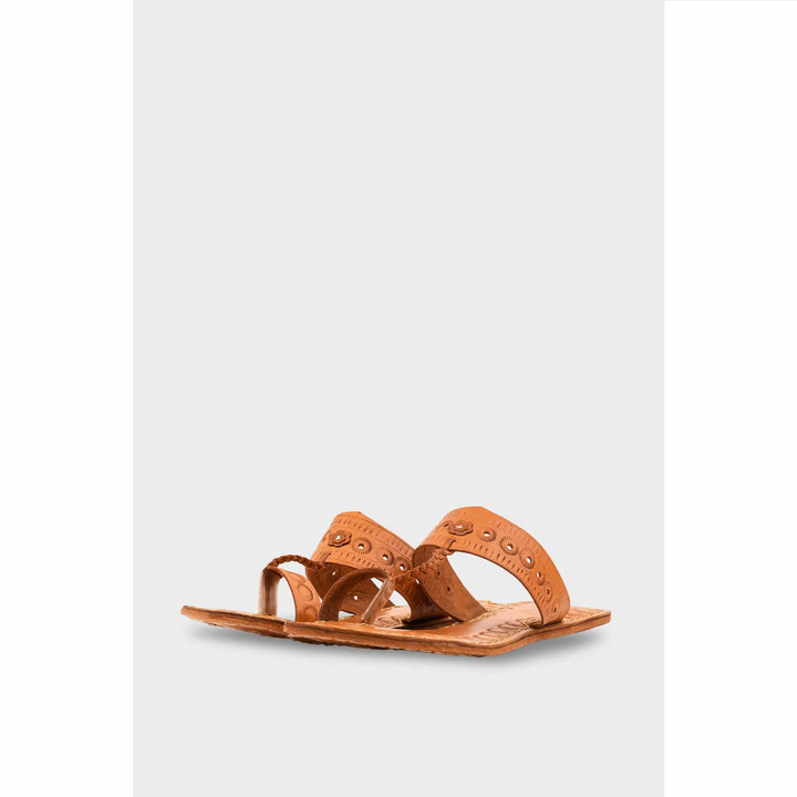 Brown Leather Kolapori For Women EC0262