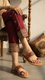 Orange Leather Kolapoori Chappal EC0267