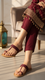 Maroon Leather Kolapoori Chappal EC0271