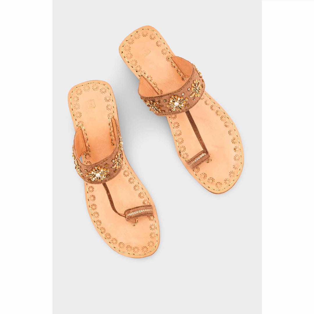 Golden Leather Kolapori For Women EC0284