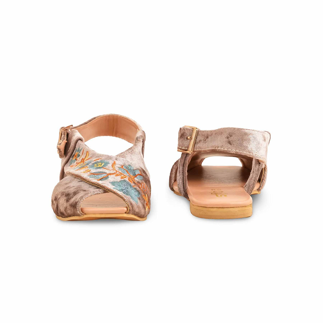 Golden Formal Peshawari Chappal For Ladies EC3184