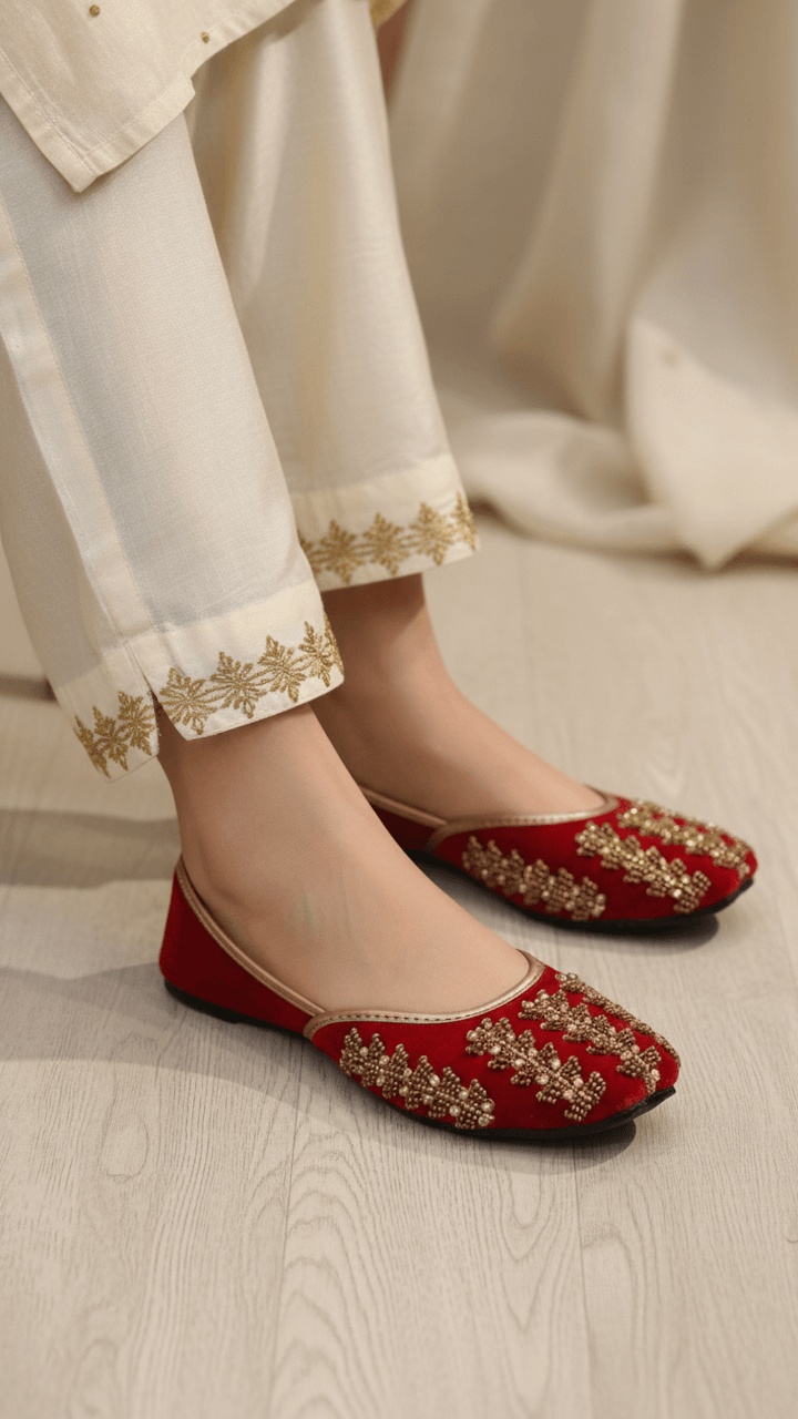 Maroon Fancy Khussa EC8469