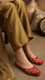 Women's Red Fancy Khussa EC8498