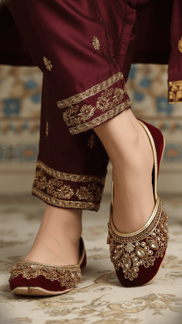 Maroon Fancy Khussa EC8513