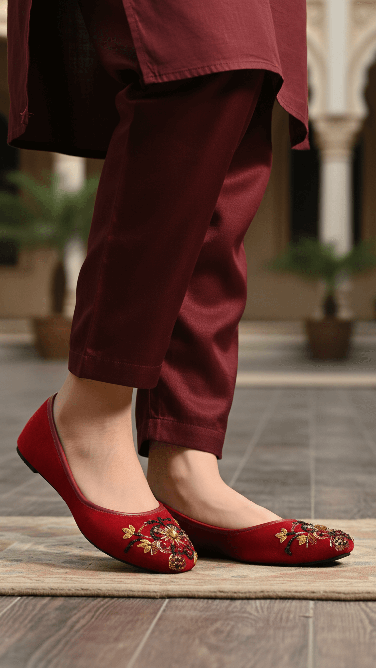 Maroon Fancy Women Khussa EC8558