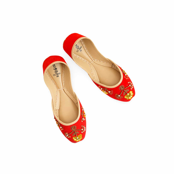 Red Fancy Khusa For Women EC8559