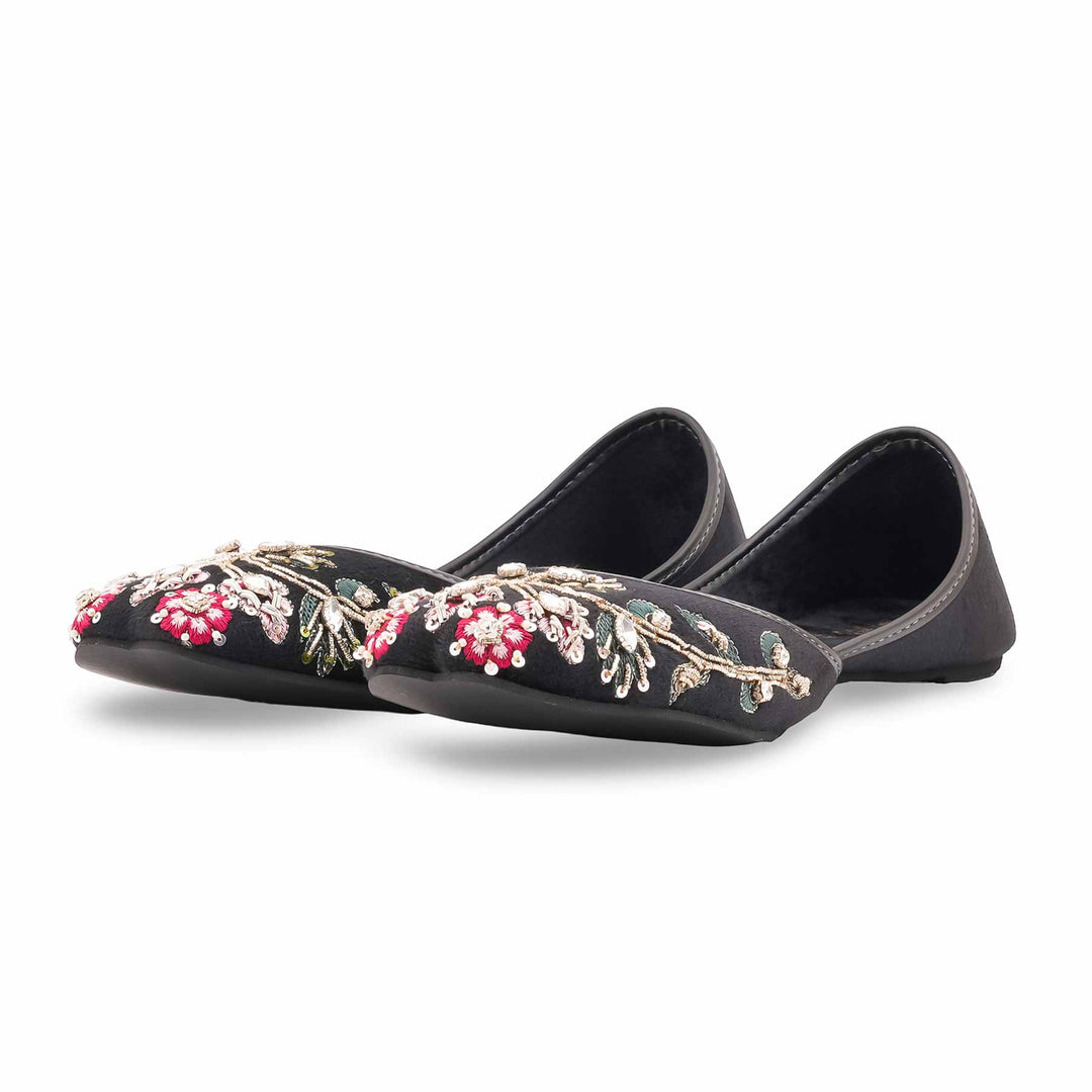 Black Ethnic Khussa For Ladies EC8592
