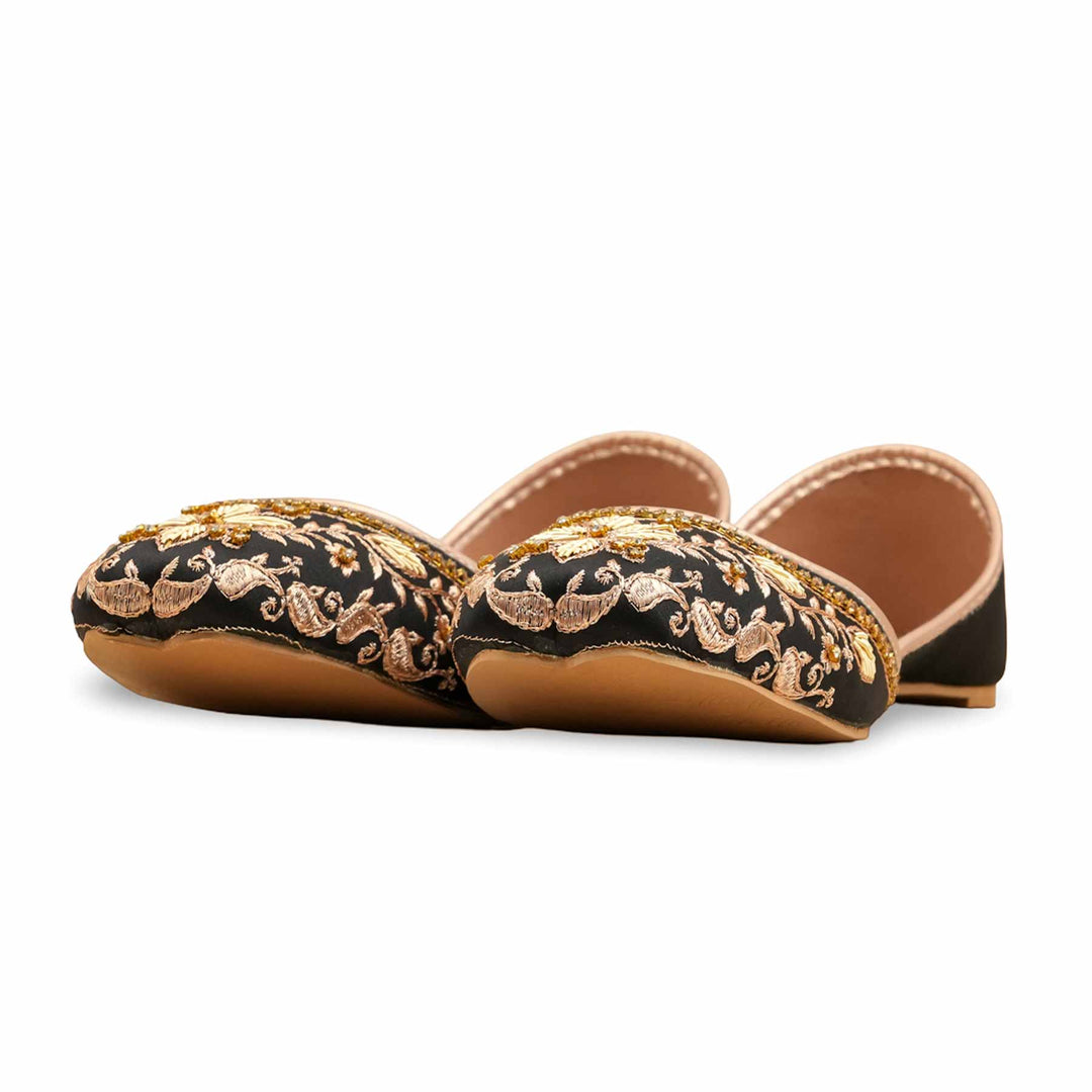 Black Fancy Khusa For Ladies EC8593