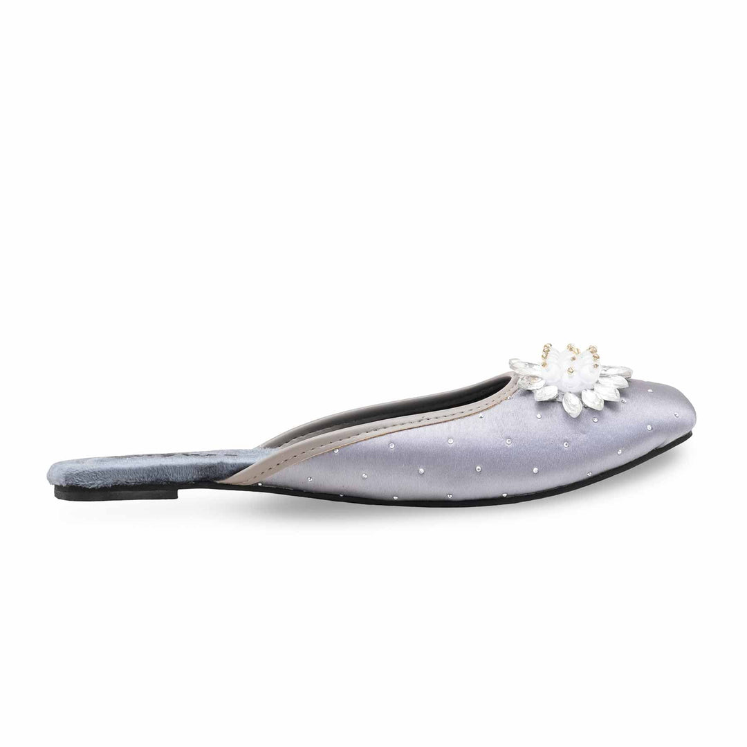 Grey Ethnic Back Open Khusa For Women EC8596