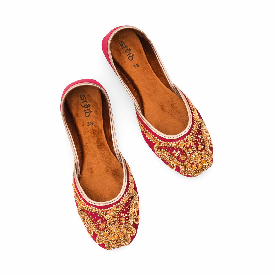 Maroon Fancy Khussa For Ladies EC8604