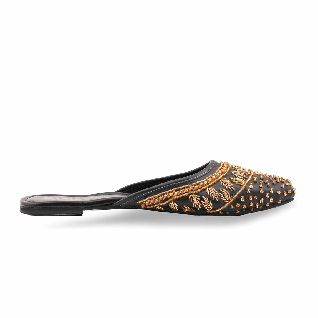 Black Fancy Back Open Khussa EC8612