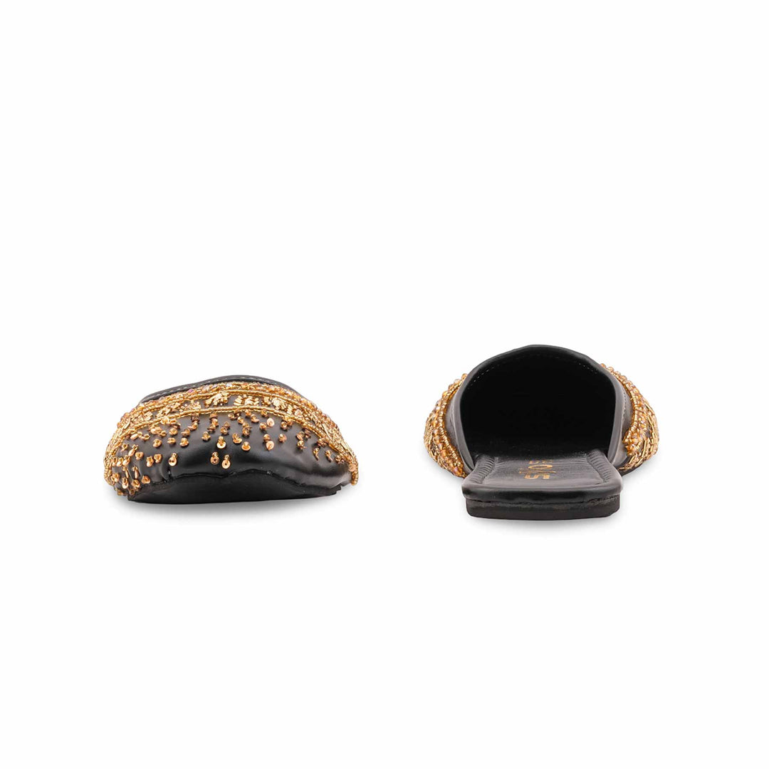 Black Fancy Back Open Khussa EC8612