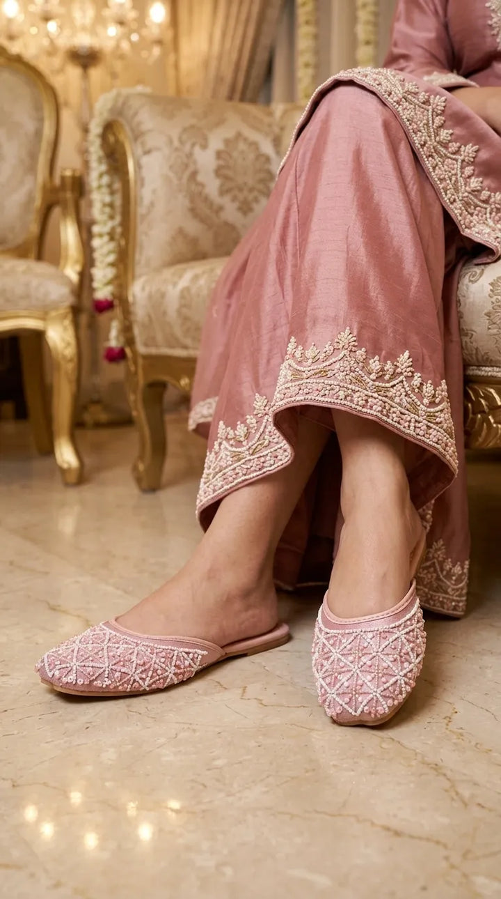 Pink Fancy Back Open Khussa EC8613