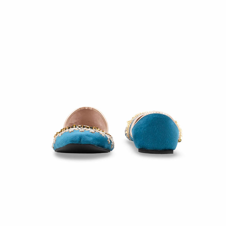 Blue Fancy Khussa For Women EC8619