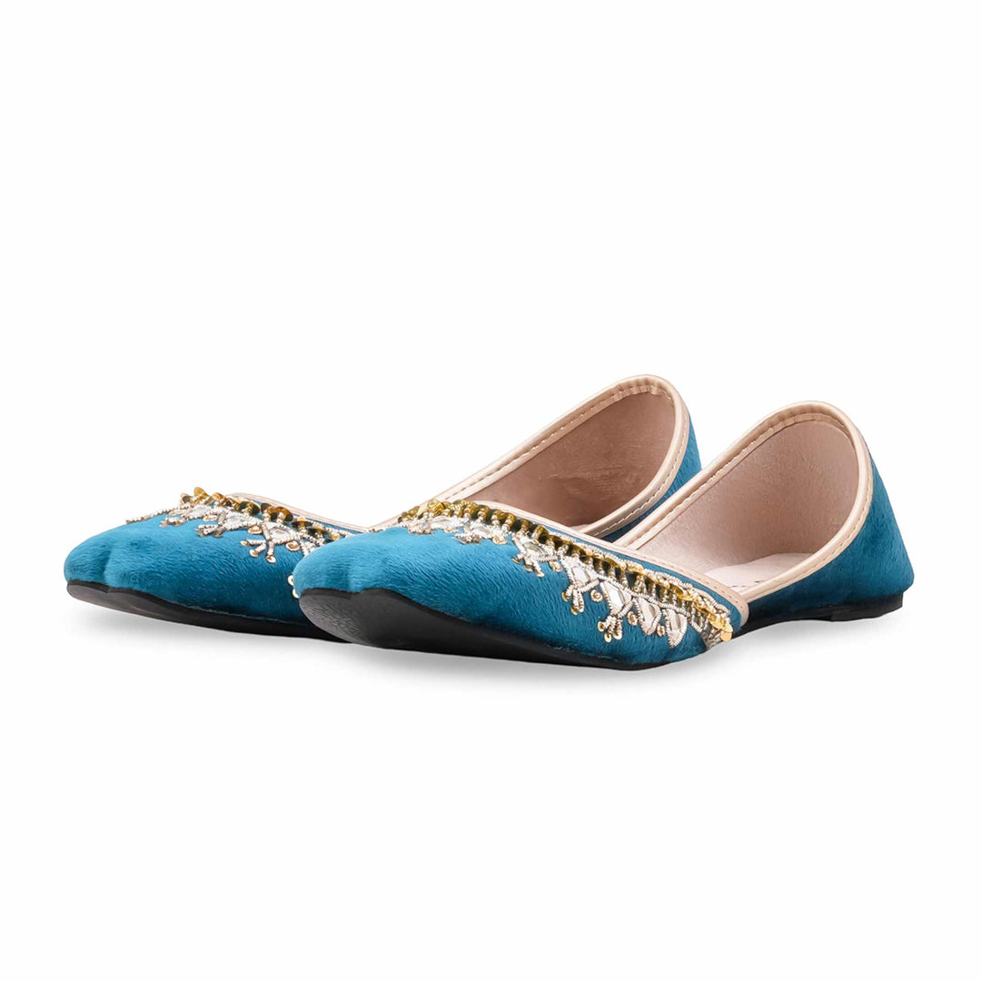Blue Fancy Khussa For Women EC8619