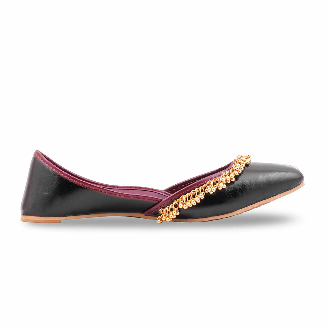 Black Ethnic Khussa For Ladies EC8621