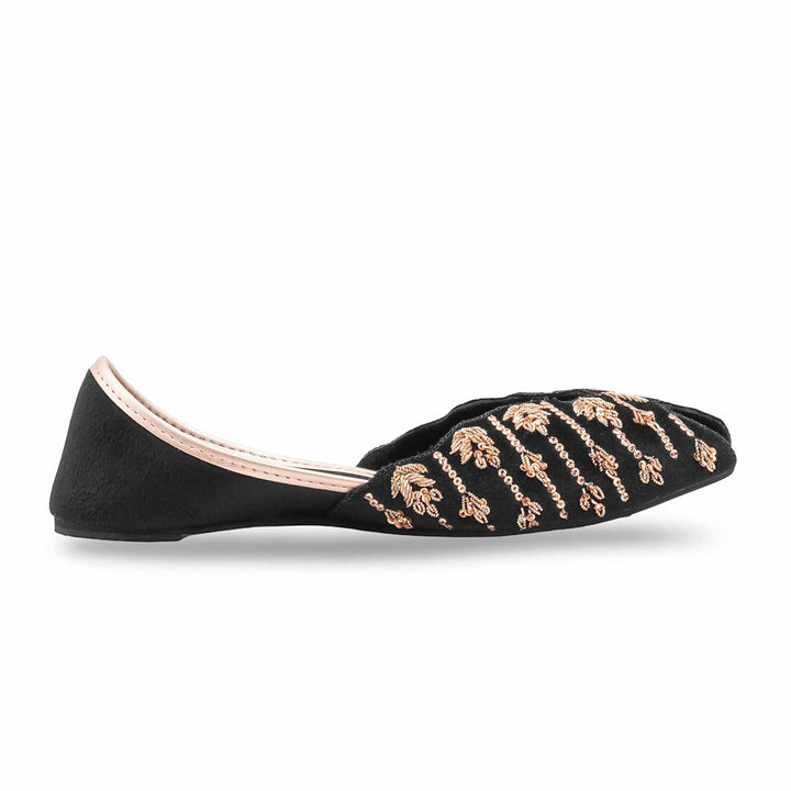 Black Fancy Khussa For Women EC8625