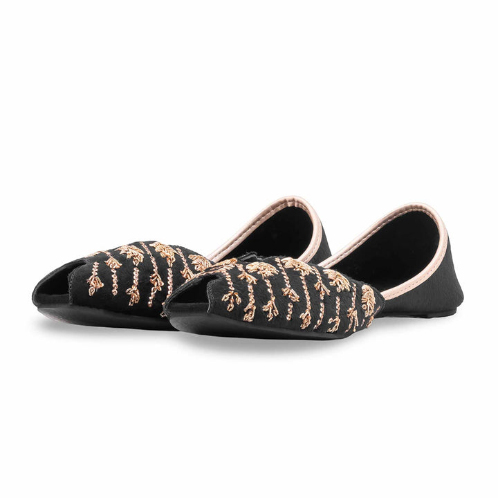 Black Fancy Khussa For Women EC8625