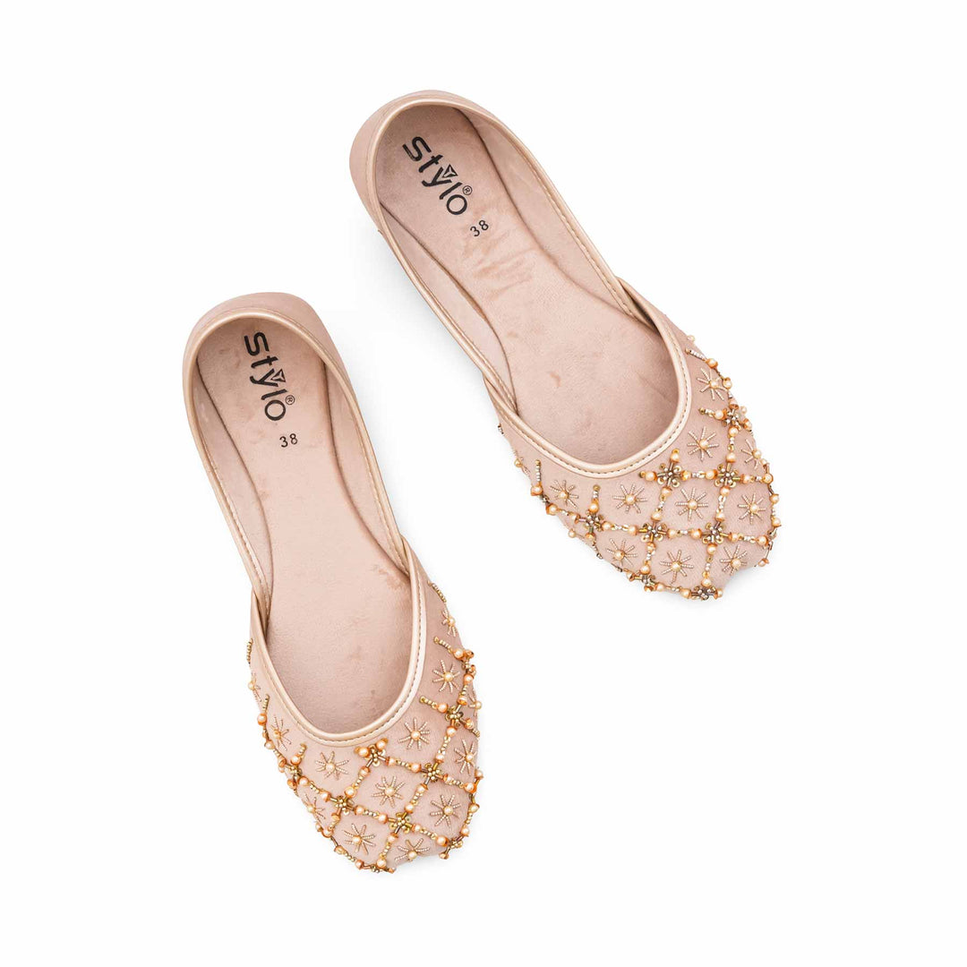 Golden Fancy Khussa For Ladies EC8626