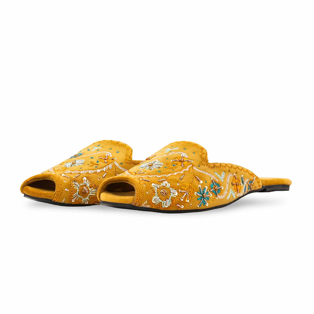 Mustard Fancy Khussa For Women EC8628