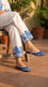 Blue Fancy Back Open Khussa EC8631