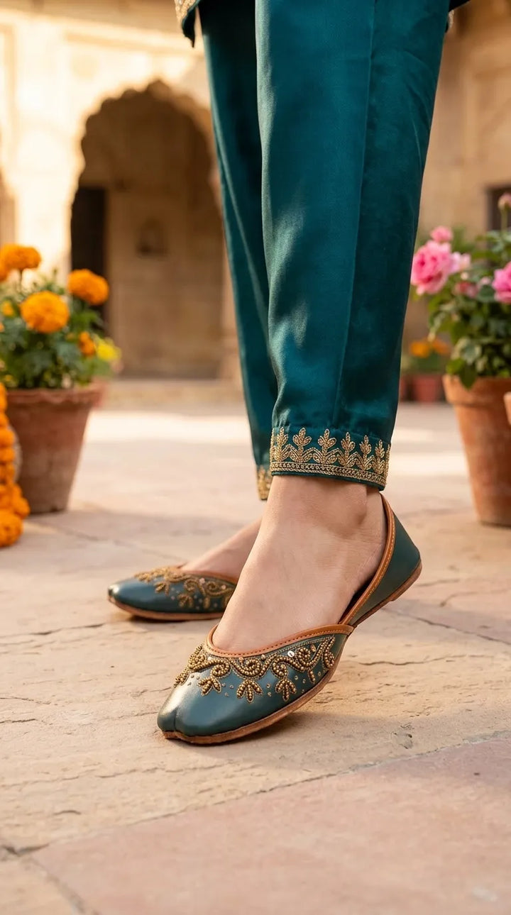 Green Fancy Khussa EC8632