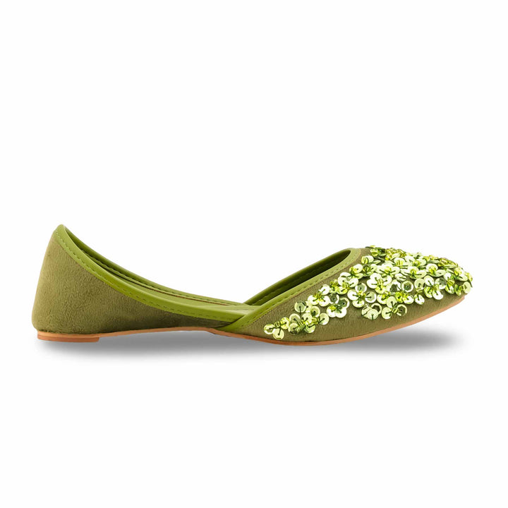 Green Fancy Khussa For Ladies EC8634