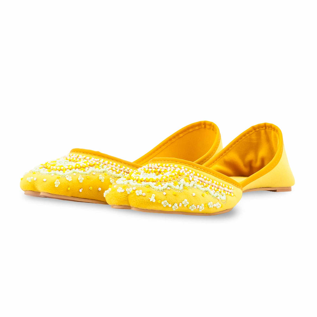 Yellow Fancy Khussa For Women EC8637