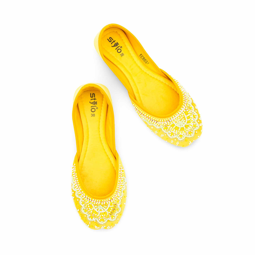 Yellow Fancy Khussa For Women EC8637
