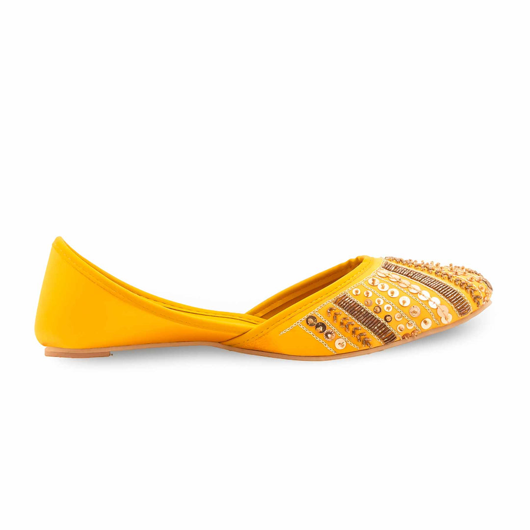 Yellow Fancy Khussa For Ladies EC8638