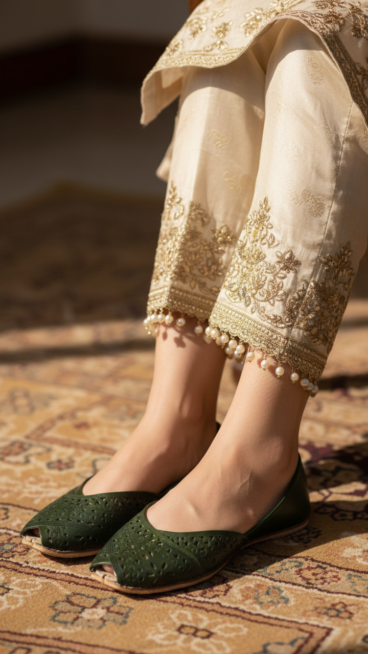 Green Ethnic Khussa EC8639