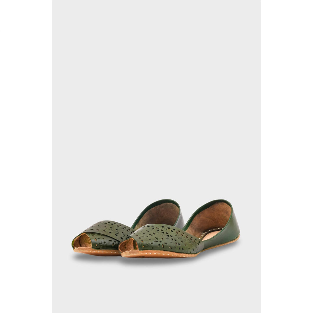 Green Leather Khussa EC8639