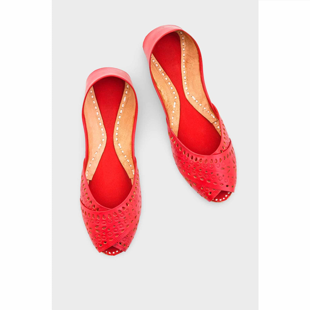 Red Leather Khussa EC8639