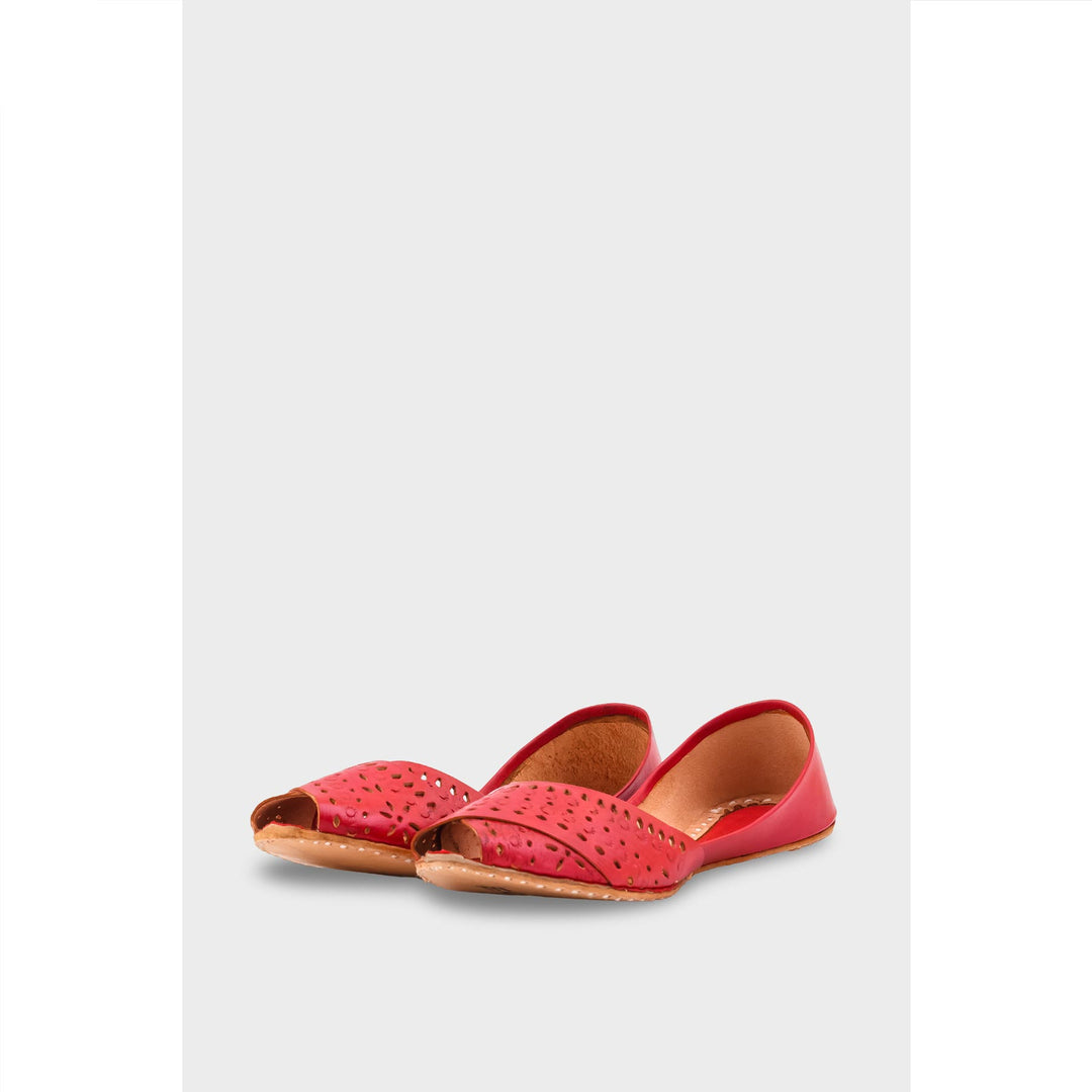 Red Leather Khussa EC8639