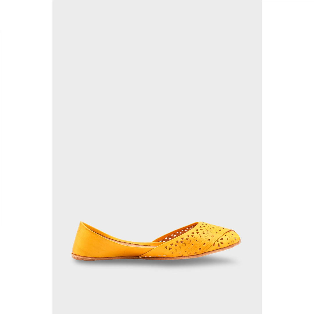 Yellow Leather Khussa EC8639