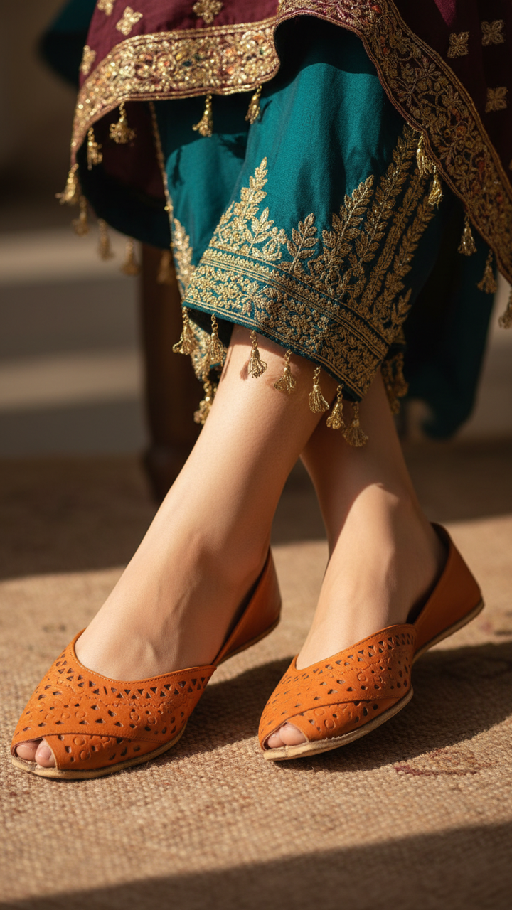 Orange Ethnic Khussa EC8639