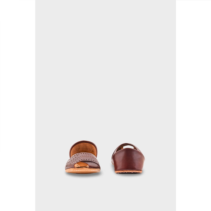 Coffee Leather Khussa EC8639