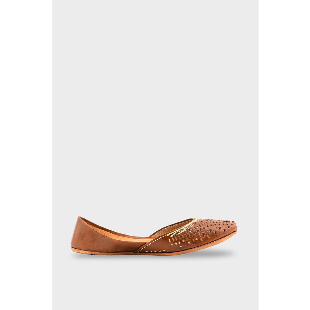 Mustard Leather Khussa EC8640